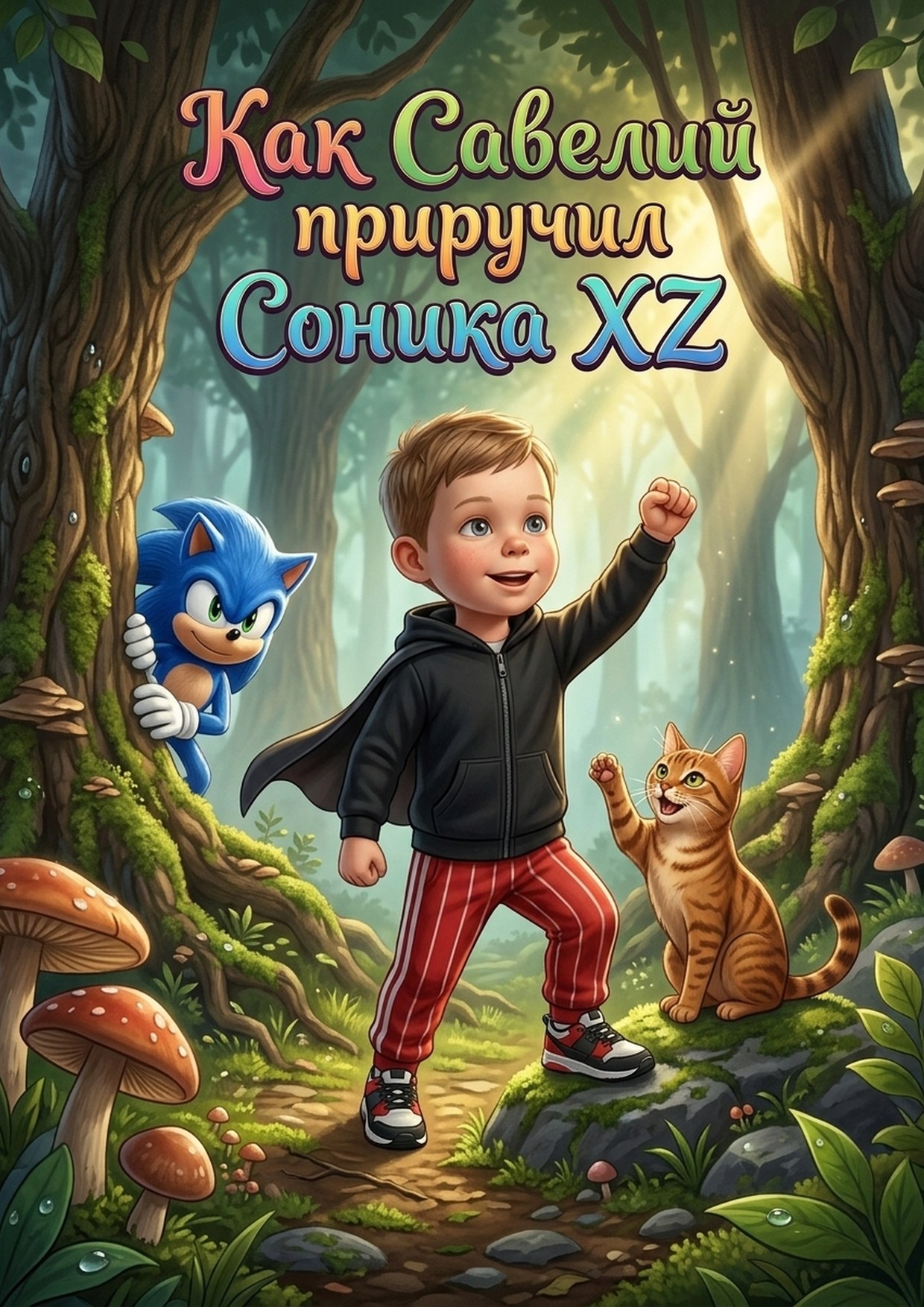 Книга про сына «Как Савелий приручил Соника XZ» — обложка
